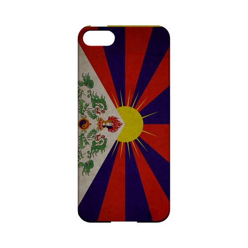 Grunge Tibet Geeks Designer Line Flag Series Slim Hard Case for Apple iPhone 5/5S