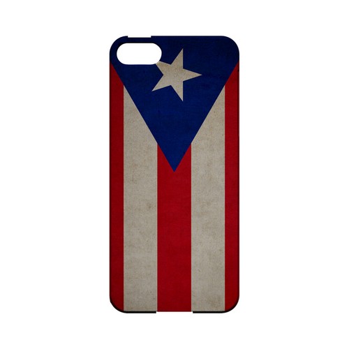 Grunge Puerto Rico Geeks Designer Line Flag Series Slim Hard Case for Apple iPhone 5/5S
