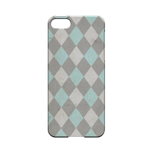 Grunge Pink/ Blue/ Gray Argyle - Geeks Designer Line Checker Series Hard Case for Apple iPhone 5/5S