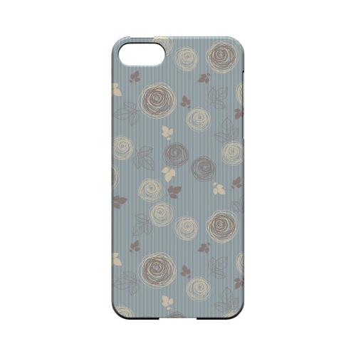 Leaves Scribble Blue/ Brown - Geeks Designer Line Floral Series Hard Case for Apple iPhone 5/5S