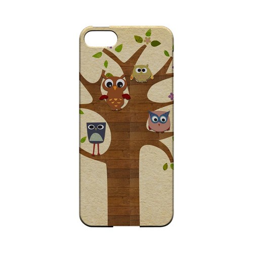 Owls on Brown Tree - Geeks Designer Line (GDL) Owl Series Hard Back Cover for Apple iPhone 5/5S