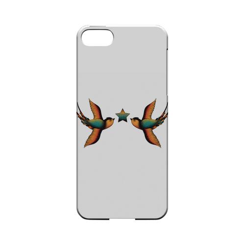 Dual Swallow Star on White - Geeks Designer Line Tattoo Series Hard Case for Apple iPhone 5/5S