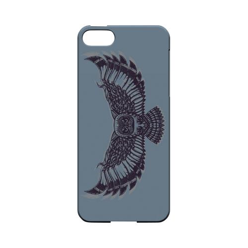 Flying Owl Blue/ Gray - Geeks Designer Line Tattoo Series Hard Case for Apple iPhone 5/5S