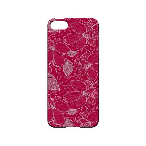 White on Pink Orchid Lines - Geeks Designer Line Floral Series Hard Case for Apple iPhone 5/5S