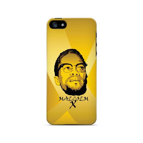 Malcolm X in the Middle on Yellow - Geeks Designer Line Revolutionary Series Hard Case for Apple iPhone 5/5S