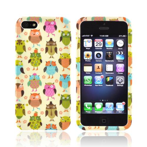 Apple iPhone 5/5S Hard Case - Retro Owls on Cream