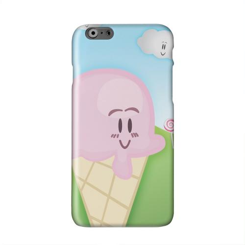 Cute Pink Ice Cream Cone Solid White Hard Case Cover for Apple iPhone 6 PLUS/6S PLUS (5.5 inch)
