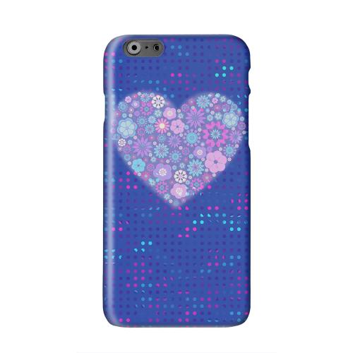 Shimmer Blue Dots & Heart Solid White Hard Case Cover for Apple iPhone 6 PLUS/6S PLUS (5.5 inch)