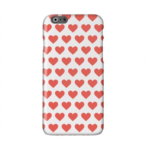 Red Hearts on White Solid White Hard Case Cover for Apple iPhone 6 PLUS/6S PLUS (5.5 inch)