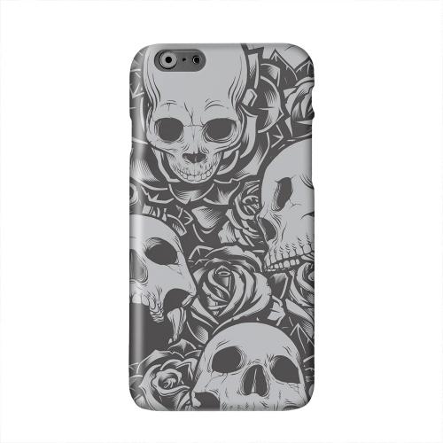 Skulls Rose Gray Solid White Hard Case Cover for Apple iPhone 6 PLUS/6S PLUS (5.5 inch)