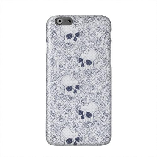 Thorn Skull Blue Halftone Solid White Hard Case Cover for Apple iPhone 6 PLUS/6S PLUS (5.5 inch)