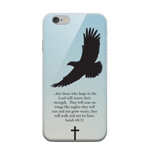 Geeks Designer Line (GDL) Apple iPhone 6 Matte Hard Back Cover - Isaiah 40:31 - Faint Blue