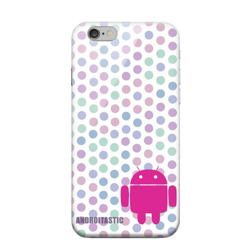 Geeks Designer Line (GDL) Apple iPhone 6 Matte Hard Back Cover - Pink Robot on Pastel Polka Dots