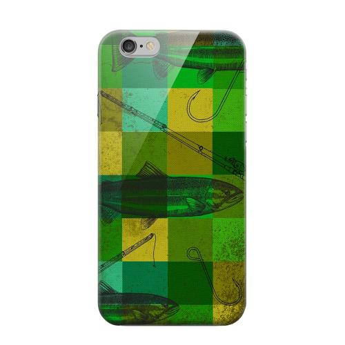 Geeks Designer Line (GDL) Apple iPhone 6 Matte Hard Back Cover - Green Plaid Trout Design