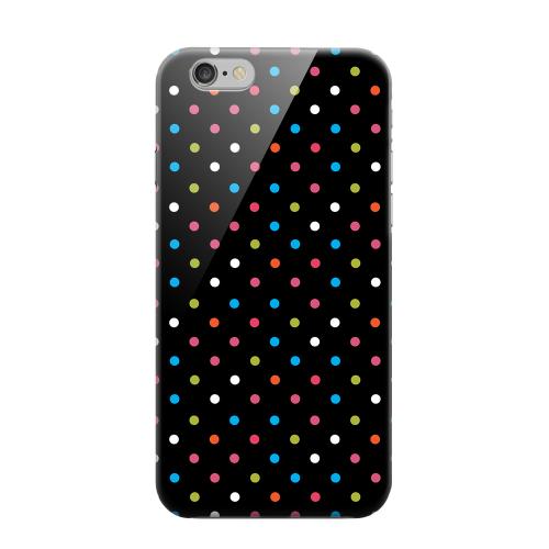 Geeks Designer Line (GDL) Apple iPhone 6 Matte Hard Back Cover - Retro Rainbow Dots on Black