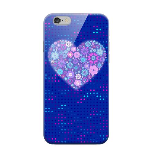 Geeks Designer Line (GDL) Apple iPhone 6 Matte Hard Back Cover - Shimmer Blue Dots & Heart
