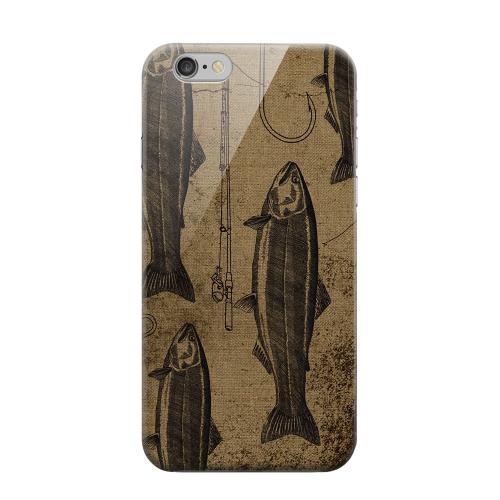 Geeks Designer Line (GDL) Apple iPhone 6 Matte Hard Back Cover - Vintage Salmon/Hook/Pole Print