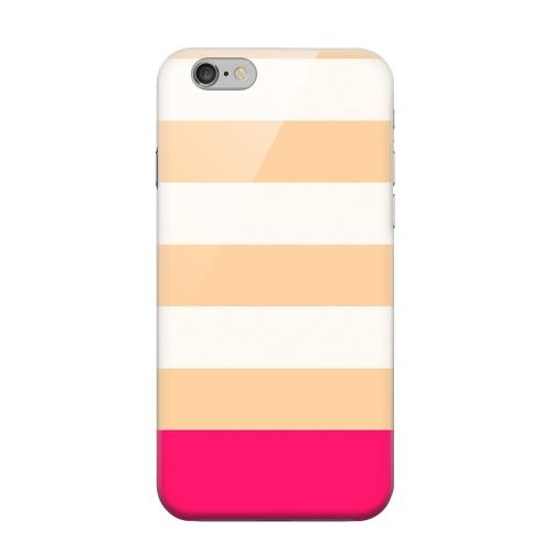 Geeks Designer Line (GDL) Apple iPhone 6 Matte Hard Back Cover - Pink Candy Stripes w/ Pink Bar