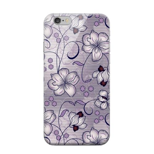 Geeks Designer Line (GDL) Apple iPhone 6 Matte Hard Back Cover - Floral Stripes Hint of Purple