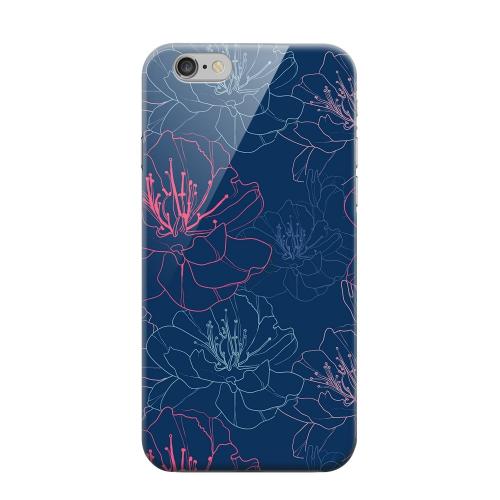 Geeks Designer Line (GDL) Apple iPhone 6 Matte Hard Back Cover - Flower Outline on Blue Geeks Designer Line (GDL) Apple iPhone 6 Matte Hard Back Cover - Flower Outline on Blue