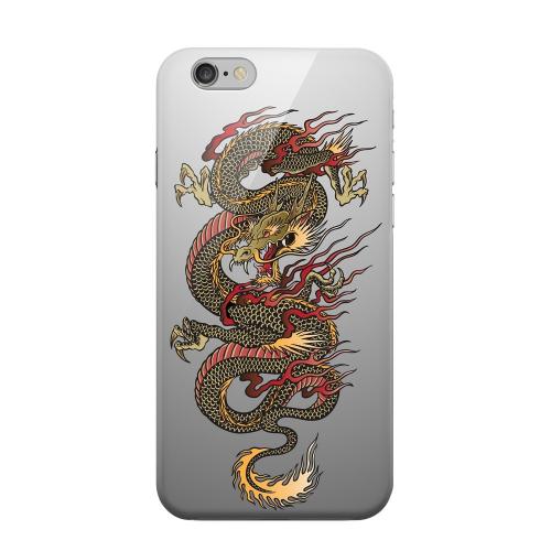 Geeks Designer Line (GDL) Apple iPhone 6 Matte Hard Back Cover - Dragon on Gray Gradient