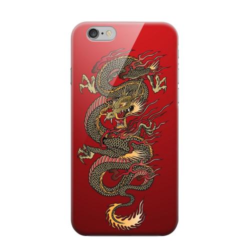 Geeks Designer Line (GDL) Apple iPhone 6 Matte Hard Back Cover - Dragon on Red Gradient