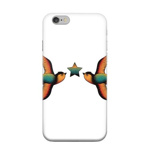 Geeks Designer Line (GDL) Apple iPhone 6 Matte Hard Back Cover - Dual Swallow Star on White