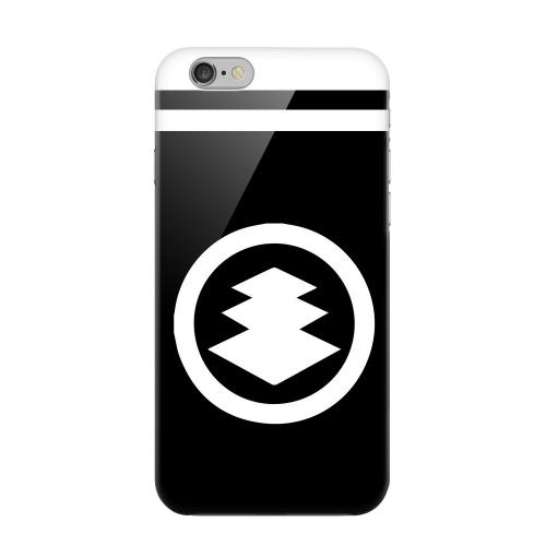 Geeks Designer Line (GDL) Apple iPhone 6 Matte Hard Back Cover - White Hishi Kamon w/ Stripe