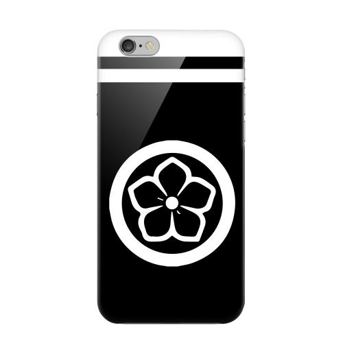 Geeks Designer Line (GDL) Apple iPhone 6 Matte Hard Back Cover - White Kikyo Kamon w/ Stripe v.4