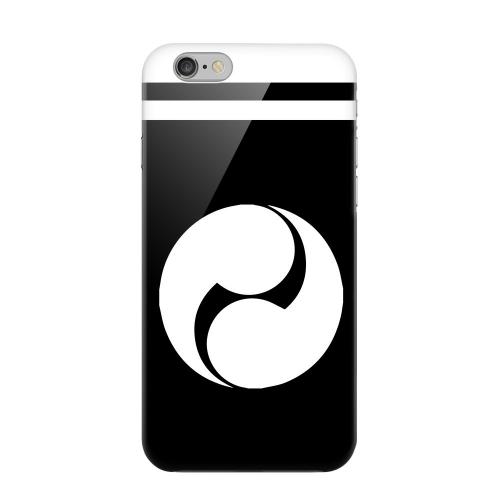 Geeks Designer Line (GDL) Apple iPhone 6 Matte Hard Back Cover - White Tomoe Kamon w/ Stripe v.2