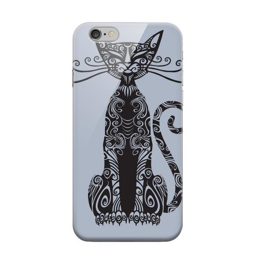Geeks Designer Line (GDL) Apple iPhone 6 Matte Hard Back Cover - Kitty Nouveau on Blue/ Gray