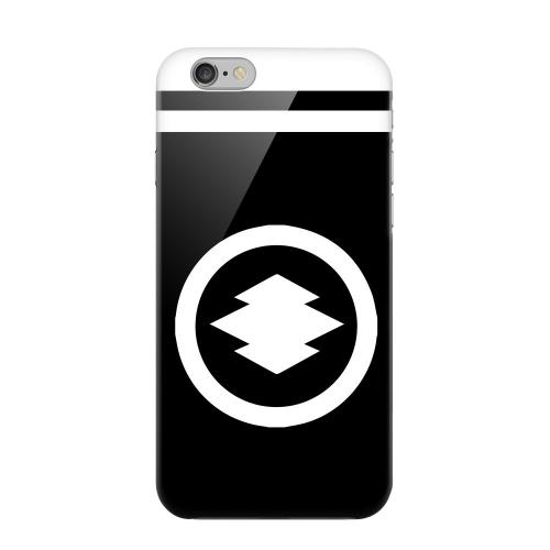 Geeks Designer Line (GDL) Apple iPhone 6 Matte Hard Back Cover - White Hishi Kamon w/ Stripe v.2
