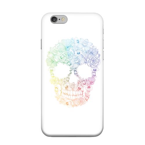 Geeks Designer Line (GDL) Apple iPhone 6 Matte Hard Back Cover - Floral Rainbow Skull on White