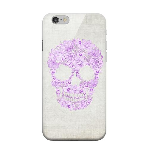 Geeks Designer Line (GDL) Apple iPhone 6 Matte Hard Back Cover - Floral Violet Skull on Canvas