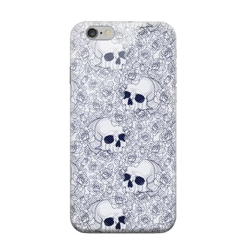 Geeks Designer Line (GDL) Apple iPhone 6 Matte Hard Back Cover - Thorn Skull Blue Halftone