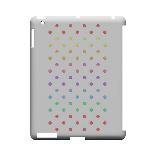 Rainbow Dots on White Geeks Designer Line Polka Dot Series Slim Hard Case for Apple iPad (3rd & 4th Gen.)