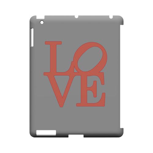 Pink Love on Gray Geeks Designer Line Heart Series Slim Hard Case for Apple iPad (3rd & 4th Gen.)