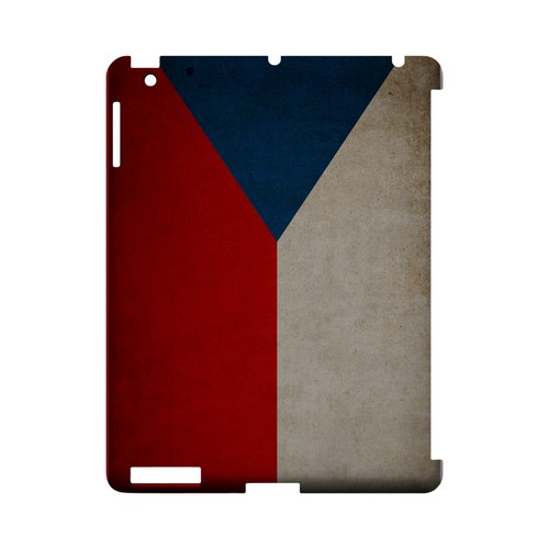 Grunge Czech Republic Geeks Designer Line Flag Series Slim Hard Case for Apple iPad (3rd & 4th Gen.)