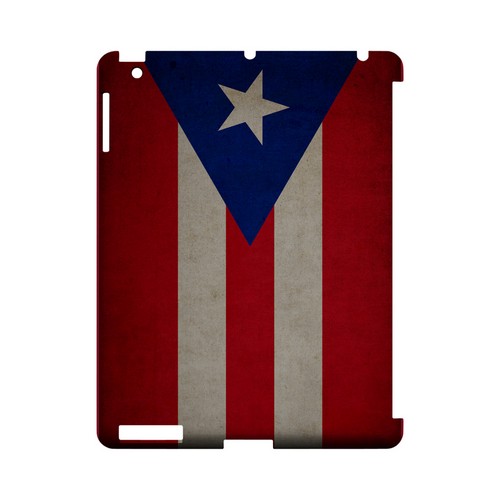Grunge Puerto Rico Geeks Designer Line Flag Series Slim Hard Case for Apple iPad (3rd & 4th Gen.)