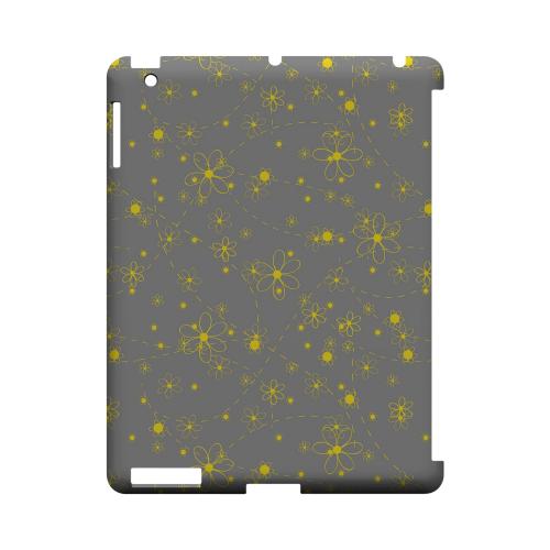 Yellow Daisies on Gray - Geeks Designer Line Floral Series Hard Case for Apple iPad (3rd & 4th Gen.)