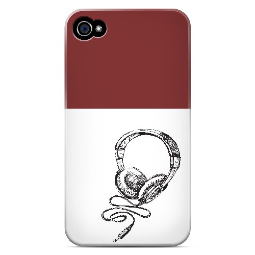 Head Bobbing Maroon - Geeks Designer Line Music Series Matte Case for Apple iPhone 4/4S