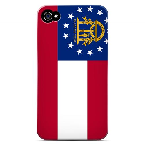 Georgia - Geeks Designer Line Flag Series Matte Back Case for Apple iPhone 4/4S