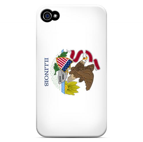 Illinois - Geeks Designer Line Flag Series Matte Back Case for Apple iPhone 4/4S
