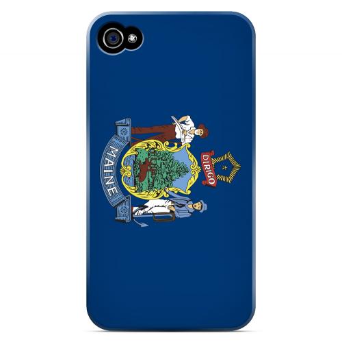Maine - Geeks Designer Line Flag Series Matte Back Case for Apple iPhone 4/4S