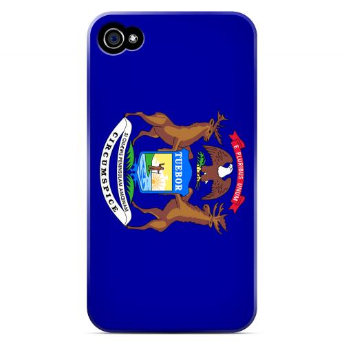Michigan - Geeks Designer Line Flag Series Matte Back Case for Apple iPhone 4/4S
