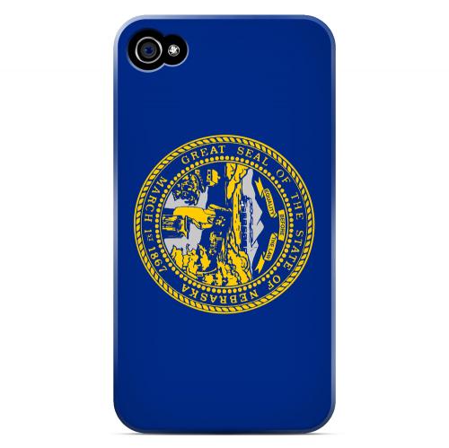 Nebraska - Geeks Designer Line Flag Series Matte Back Case for Apple iPhone 4/4S