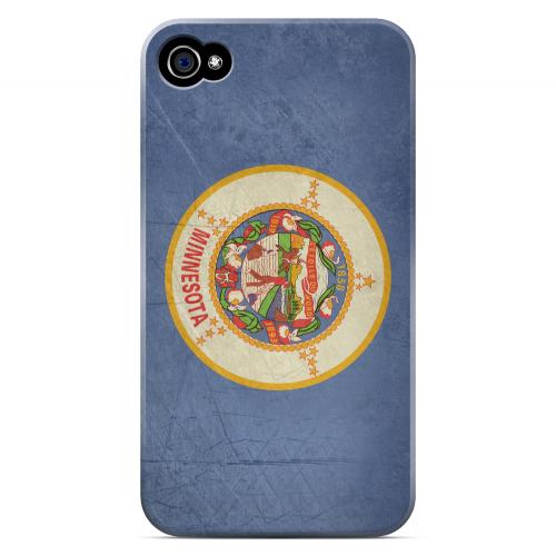 Grunge Minnesota - Geeks Designer Line Flag Series Matte Case for Apple iPhone 4/4S