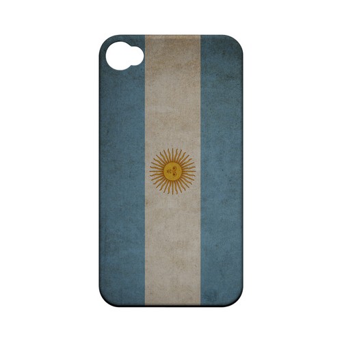 Grunge Argentina Geeks Designer Line Flag Series Matte Hard Case for Apple iPhone 4/4S