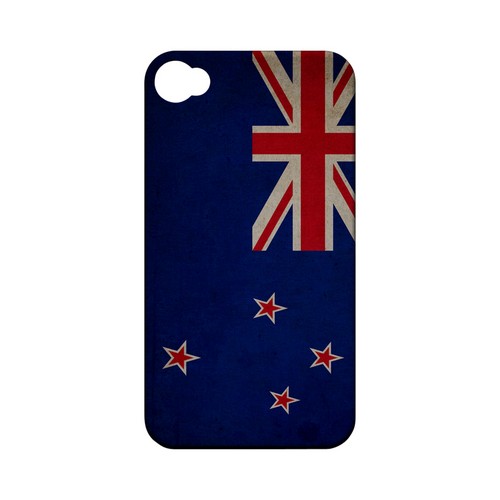 Grunge New Zealand Geeks Designer Line Flag Series Matte Hard Case for Apple iPhone 4/4S