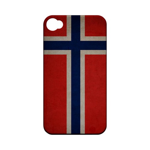 Grunge Norway Geeks Designer Line Flag Series Matte Hard Case for Apple iPhone 4/4S